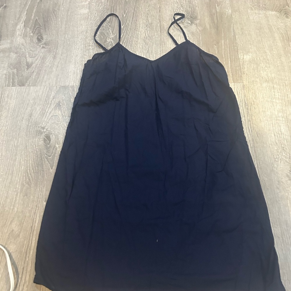 Navy Blue Spaghetti Strap Dress size small adjustable straps